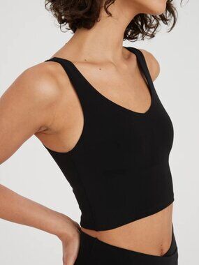 OFFLINE By Aerie Real Me Low Key Longline Sports Bra Black Small